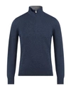 Gran Sasso Man Turtleneck Slate Blue Size 38 Virgin Wool, Cashmere, Viscose
