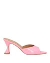 Deimille Woman Sandals Pink Size 11 Soft Leather In Pink