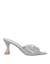 Deimille Woman Sandals Light Grey Size 7 Soft Leather