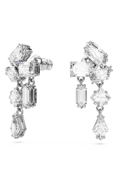 Swarovski Mesmera Crystal-embellished Drop Earrings In Silver