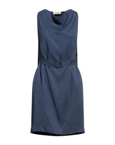 Croche Crochè Woman Mini Dress Navy Blue Size S Rayon