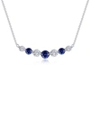 Lafonn Symbols Of Joy Lab Created Sapphire & Simulated Diamond Bar Pendant Necklace In Blue