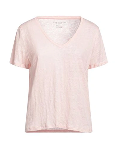 Majestic Filatures Woman T-shirt Light Pink Size 3 Linen, Elastane In Pink