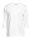 Alpha Studio Woman Sweater White Size 8 Merino Wool In White