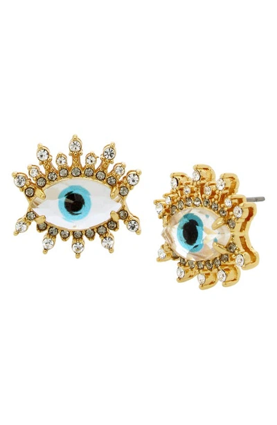 Kurt Geiger Evil Eye Stud Earrings In Blue