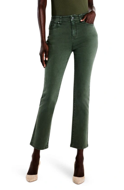 Nic + Zoe High Waist Ankle Straight Leg Jeans In Green