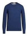 Brooksfield Man Sweater Navy Blue Size 40 Virgin Wool