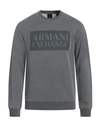 Armani Exchange Man Sweatshirt Grey Size L Cotton, Elastane