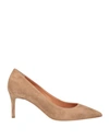 Deimille Woman Pumps Light Brown Size 7 Soft Leather In Beige