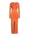 Marni Woman Maxi Dress Orange Size 4 Viscose, Elastane In Orange