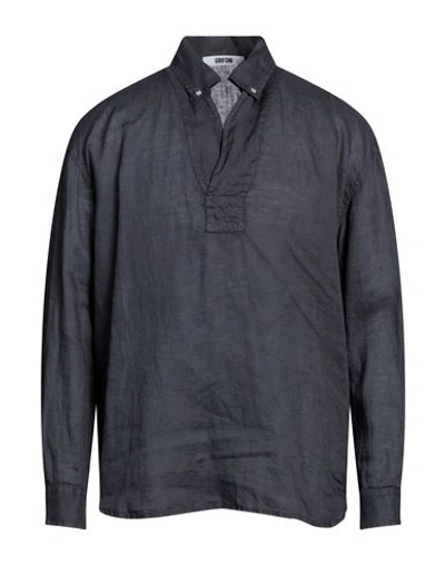 Mauro Grifoni Man Shirt Lead Size 38 Linen In Grey