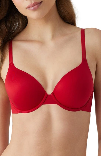 B.tempt'd By Wacoal Future Foundations Wire-free Plunge T-shirt Bra In Persian Red