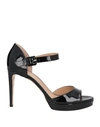 Sergio Rossi Woman Sandals Black Size 9 Calfskin