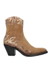 JO GHOST JO GHOST WOMAN ANKLE BOOTS SAND SIZE 6 LEATHER
