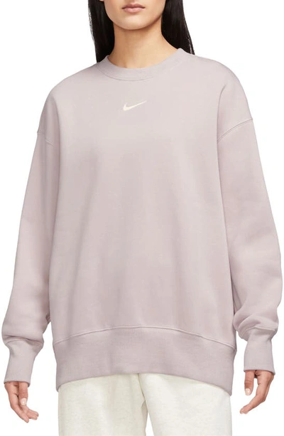 Nike Sportswear Phoenix Sweatshirt In Platinum Violet/ Sail