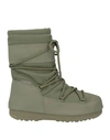 MOON BOOT MOON BOOT MOON BOOT MID RUBBER WP WOMAN ANKLE BOOTS MILITARY GREEN SIZE 7 TEXTILE FIBERS