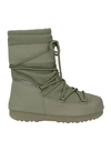 MOON BOOT MOON BOOT MOON BOOT MID RUBBER WP WOMAN ANKLE BOOTS MILITARY GREEN SIZE 6 TEXTILE FIBERS