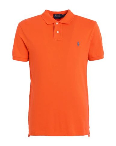 Polo Ralph Lauren Man Polo Shirt Mandarin Size Xxl Cotton In Orange