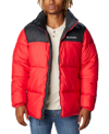 Columbia Puffect Hooded Jacket Man Down Jacket Rust Size Xl Polyester In Mountain Red,b