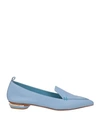 Nicholas Kirkwood Woman Loafers Light Blue Size 6 Soft Leather