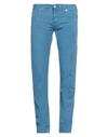 Jacob Cohёn Man Pants Light Blue Size 32 Cotton, Linen, Elastane