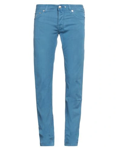 Jacob Cohёn Man Pants Light Blue Size 32 Cotton, Linen, Elastane In Blue