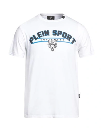 Plein Sport Man T-shirt White Size Xl Cotton, Elastane