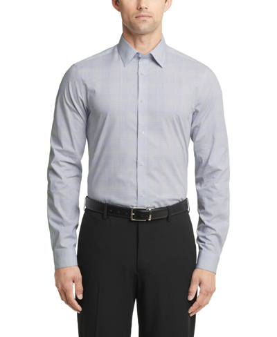 Calvin Klein Men's Steel Slim Fit Stretch Wrinkle Free Dress Shirt In Blue Multi