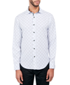 Society Of Threads Men's Regular-fit Non-iron Performance Stretch Geo-print Button-down Shirt In White