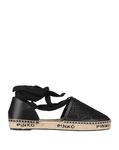 Pinko Woman Espadrilles Black Size 8 Soft Leather