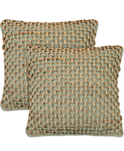 Boho Living Jada Jute Decorative Pillows 2 Piece Set, 20" X 20" In Sage Green
