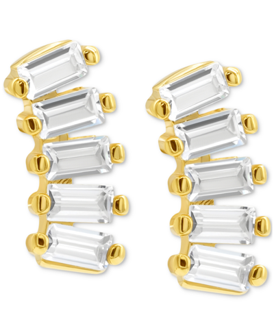 Adornia 14k Plated Cz Climber Earrings In Gold