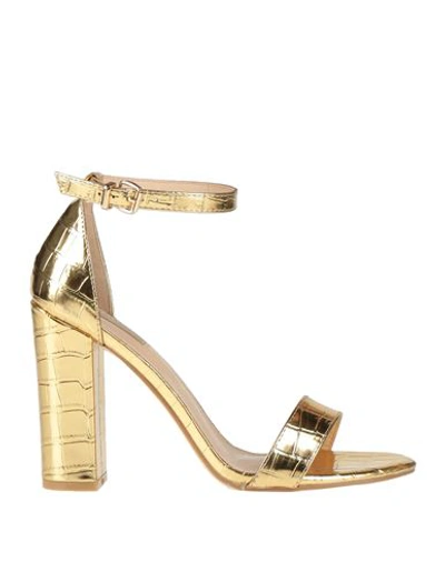 Primadonna Woman Sandals Gold Size 10 Textile Fibers