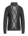Daniele Fiesoli Man Turtleneck Midnight Blue Size Xl Baby Alpaca Wool, Wool, Polyamide In Blue