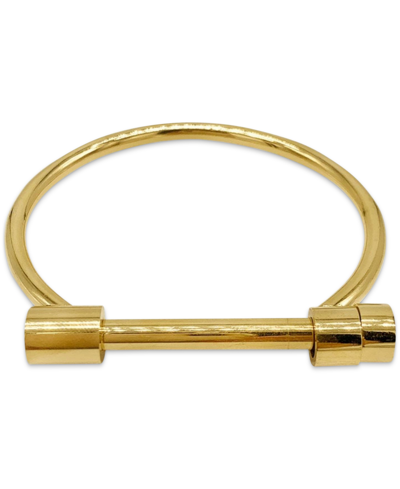 Adornia 14k Gold-plated Screw Closure Bangle Bracelet