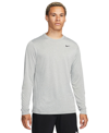Nike Legend Long Sleeve Dri-fit Training T-shirt In Tumbled Grey,black