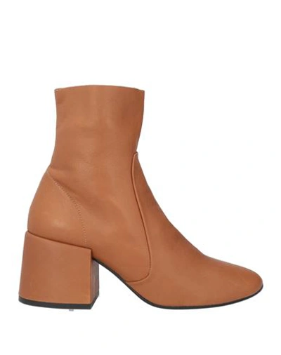 Jeffrey Campbell Woman Ankle Boots Tan Size 8 Soft Leather In Brown