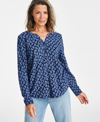 STYLE & CO WOMEN'S COTTON HENLEY LONG-SLEEVE TOP, CREATED FOR MACY'S