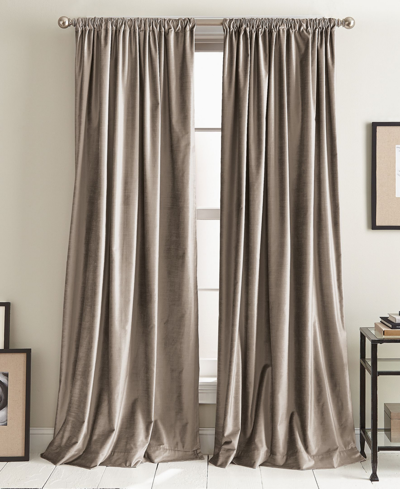 Dkny Modern Velvet 50" X 96" Curtain Set In Mocha