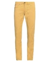 Jeckerson Man Pants Ocher Size 32 Cotton, Elastane In Yellow