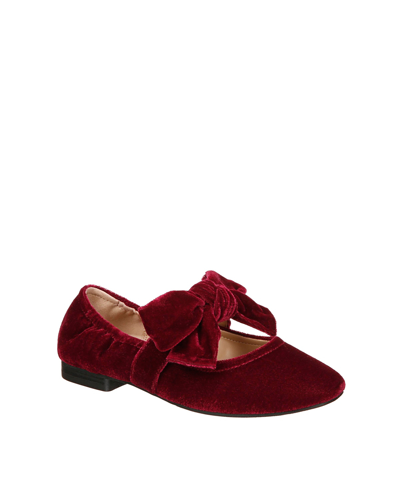 Inc International Concepts Kids' Little Girls London Almond Toe Ballet Flat Shoes In Red