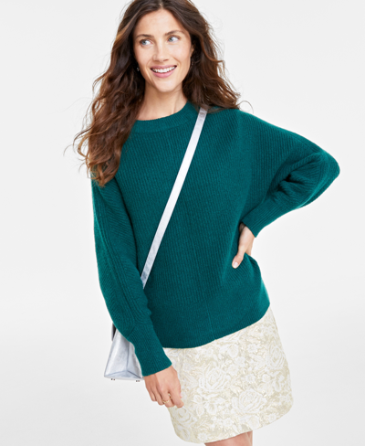 On 34th Women's Dolman-sleeve Crewneck Sweater, Created For Macy's In Dark Forest