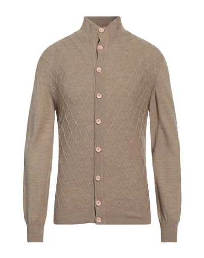 Exte Man Cardigan Sand Size S Wool, Acrylic In Beige