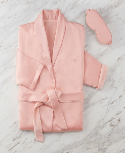 Clean Design Home X Martex Satin Robe And Eyemask Gift Set In Blush