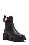 Steve Madden Gates Platform Chelsea Boot In Black Leat