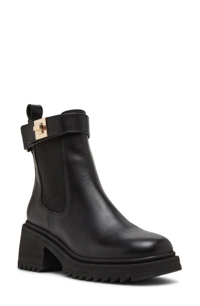 Steve Madden Gates Platform Chelsea Boot In Black Leather