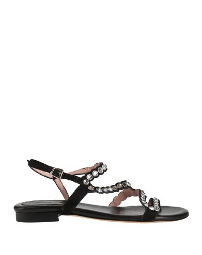 Anna F. Woman Sandals Black Size 6.5 Soft Leather