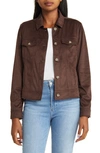 Tommy Bahama Salina Sands Faux Suede Trucker Jacket In Double Chocolate