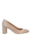 Deimille Woman Pumps Khaki Size 7 Soft Leather In Beige