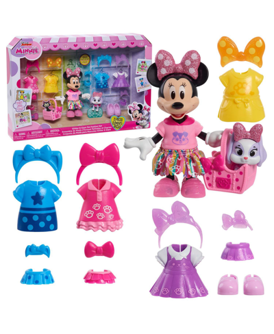 Sesame Street Disney Junior Minnie Mouse Glitter And Glam Pet Fashion Set, 23 Piece Doll And Accessories Set In No Color